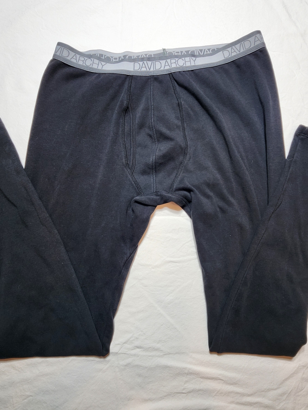 David Archy Men's Black Long Johns